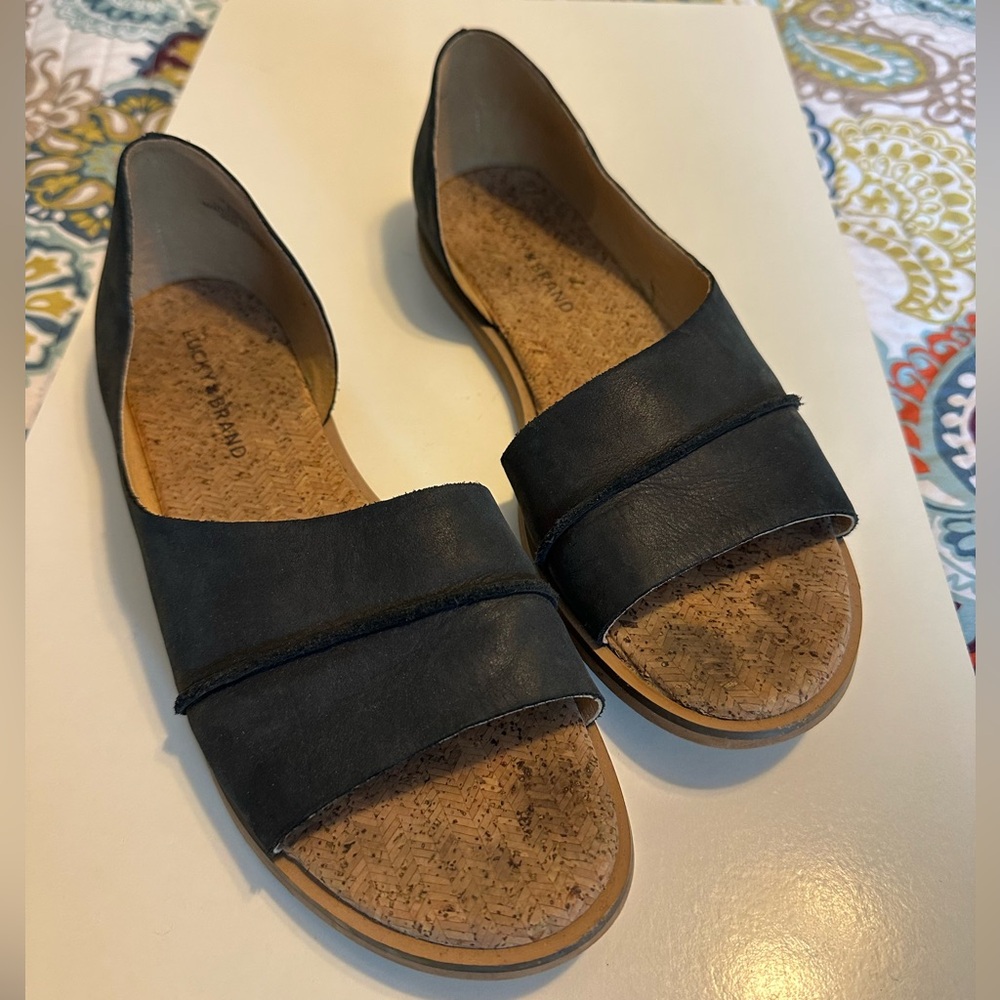 Lucky Brand LP-Fentin2 Black Leather Slip in Shoes